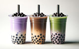 J-Basket Instant Boba Bubble Pearl Milk Tea Kit Variety (Taro, Black Tea, Matcha), 9 Total Servings