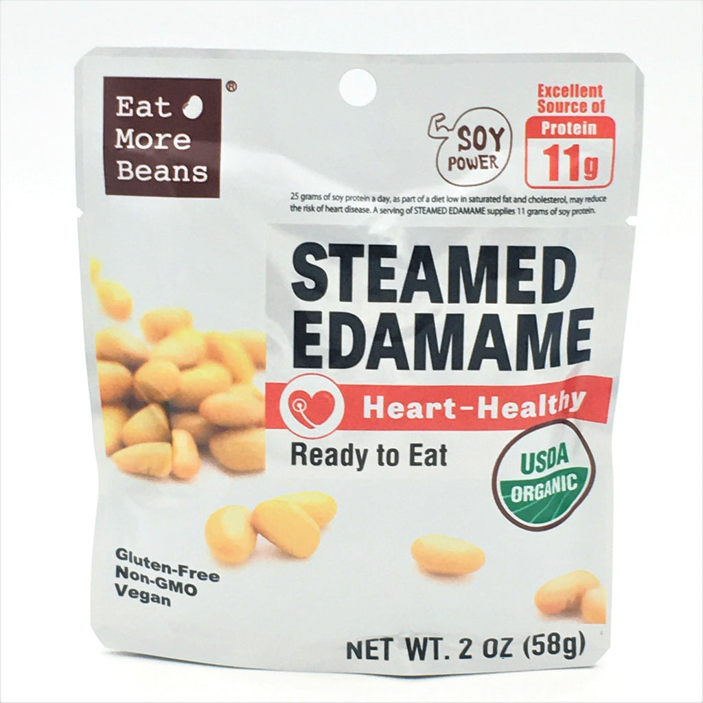 Eat More Beans Organic Steamed Edamame Heart- Healthy Ready To Eat 2oz/ 58g