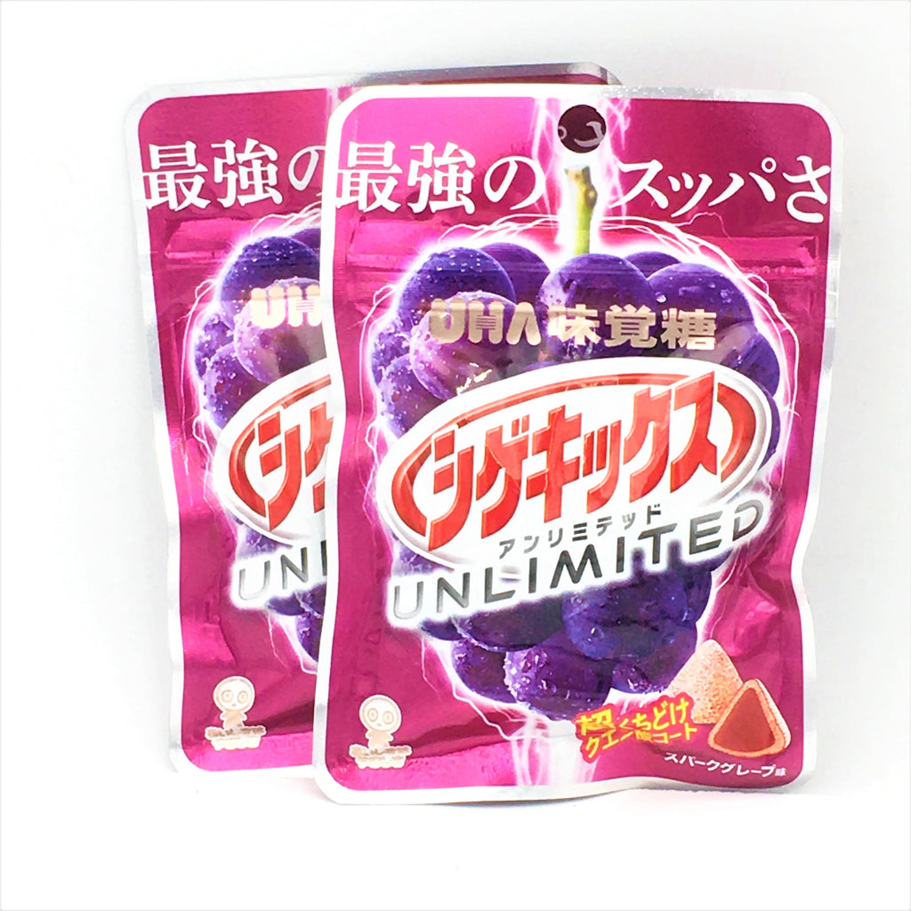 Uha Gummy Shigekix Unlimited Spark-Grape Flavor 20g(Pack of 2)日本 UHA味覺糖 激酸軟糖火花葡萄味