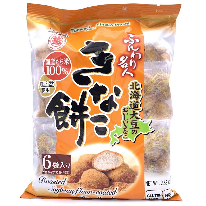 Echigo Seika Roasted Soybean Flour-Coated Rice Snacks 75g/(6packs)