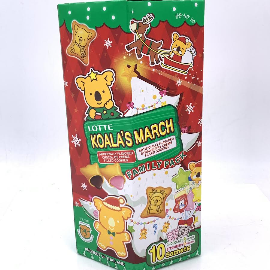 Lotte Koala's March Merry Christmas Chocolate And Strawberry Cookies Family Pack Boxes 195g