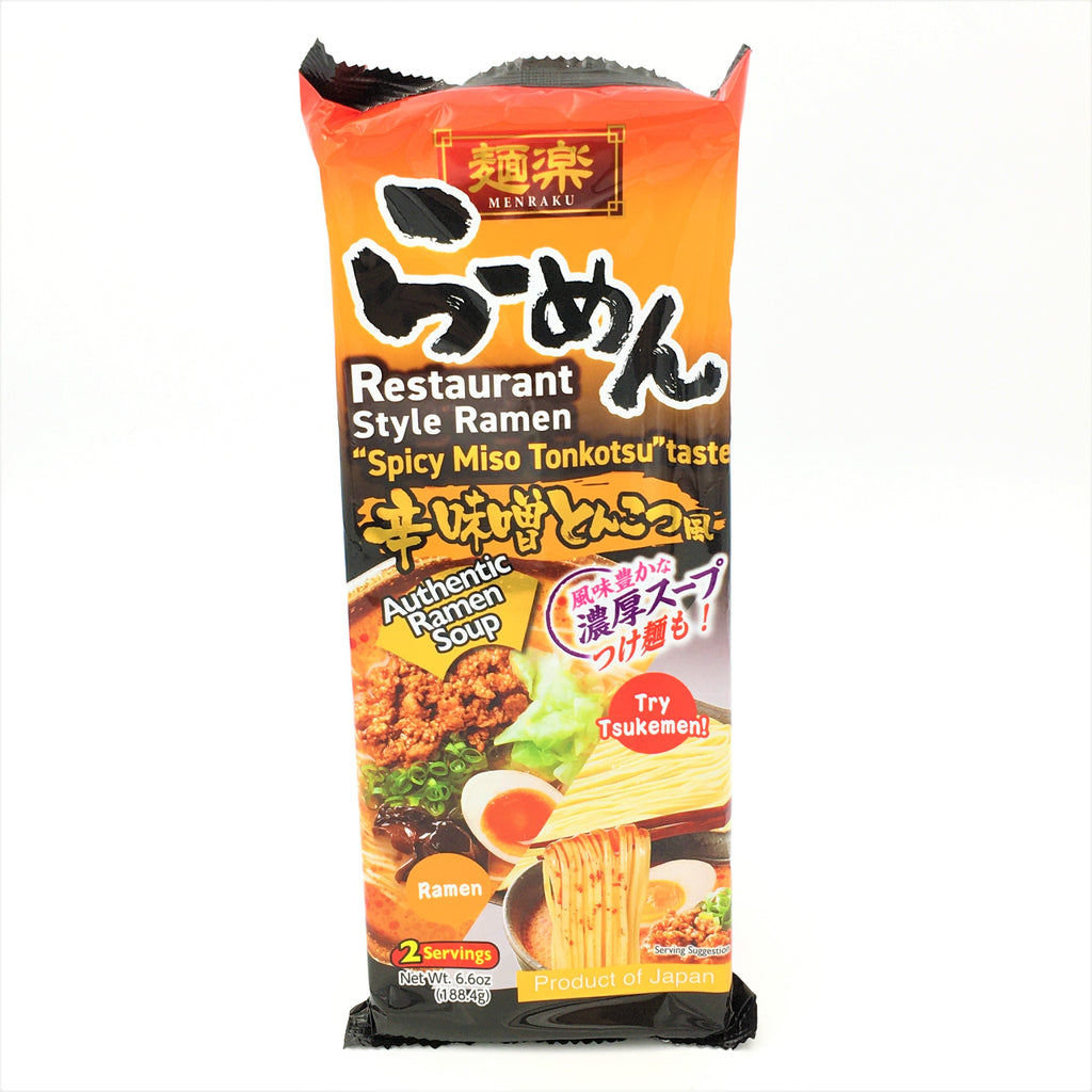 Menraku Japanese Restaurant Style Ramen -Spicy Miso Tonkotsu Taste 6.6oz