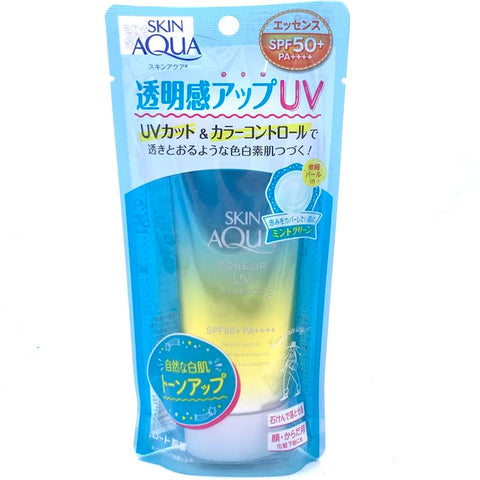 Rohto Skin Aqua Tone-Up UV SPF50+PA++++ Essence(Mint Green)80g樂敦彩虹美肌防曬精華隔離霜薄荷綠