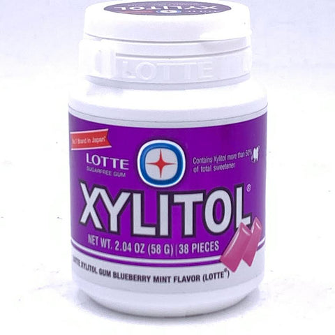 Lotte Xylitol Blueberry Mint Flavor Sugar Free Gum 58g/(38pcs)