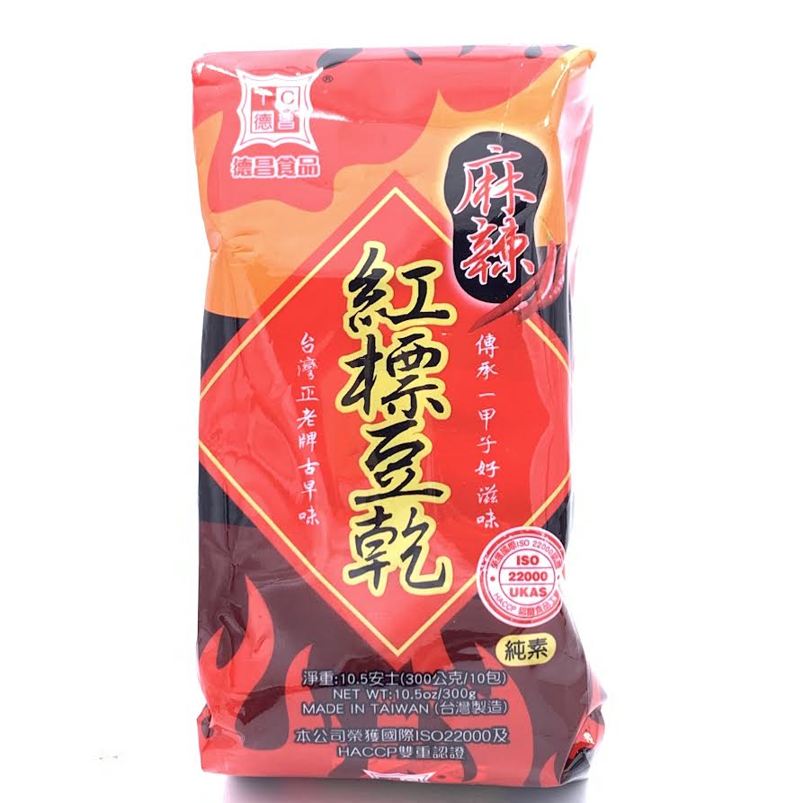 Taiwan Spicy Dried Tofu 300g/(10packs)麻辣红标豆乾