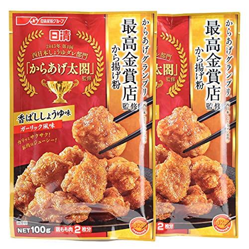 (2Pack) Nissin Grand Prix Fried Chicken Powder Soy Sauce Garlic100g日清金賞炸雞粉酱油蒜味