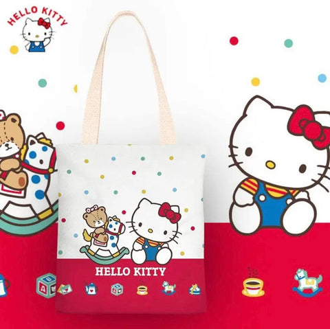 Hello Kitty Canvas Bag - Red 帆布包 (Size33cmX38cm)