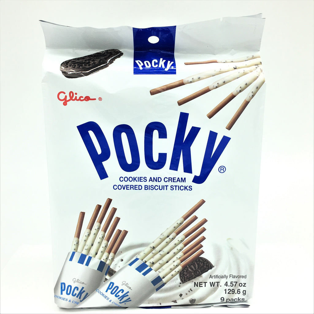 Glico Pocky Cookies and Cream Covered Biscuit Sticks 9 Packs 129.6 g
