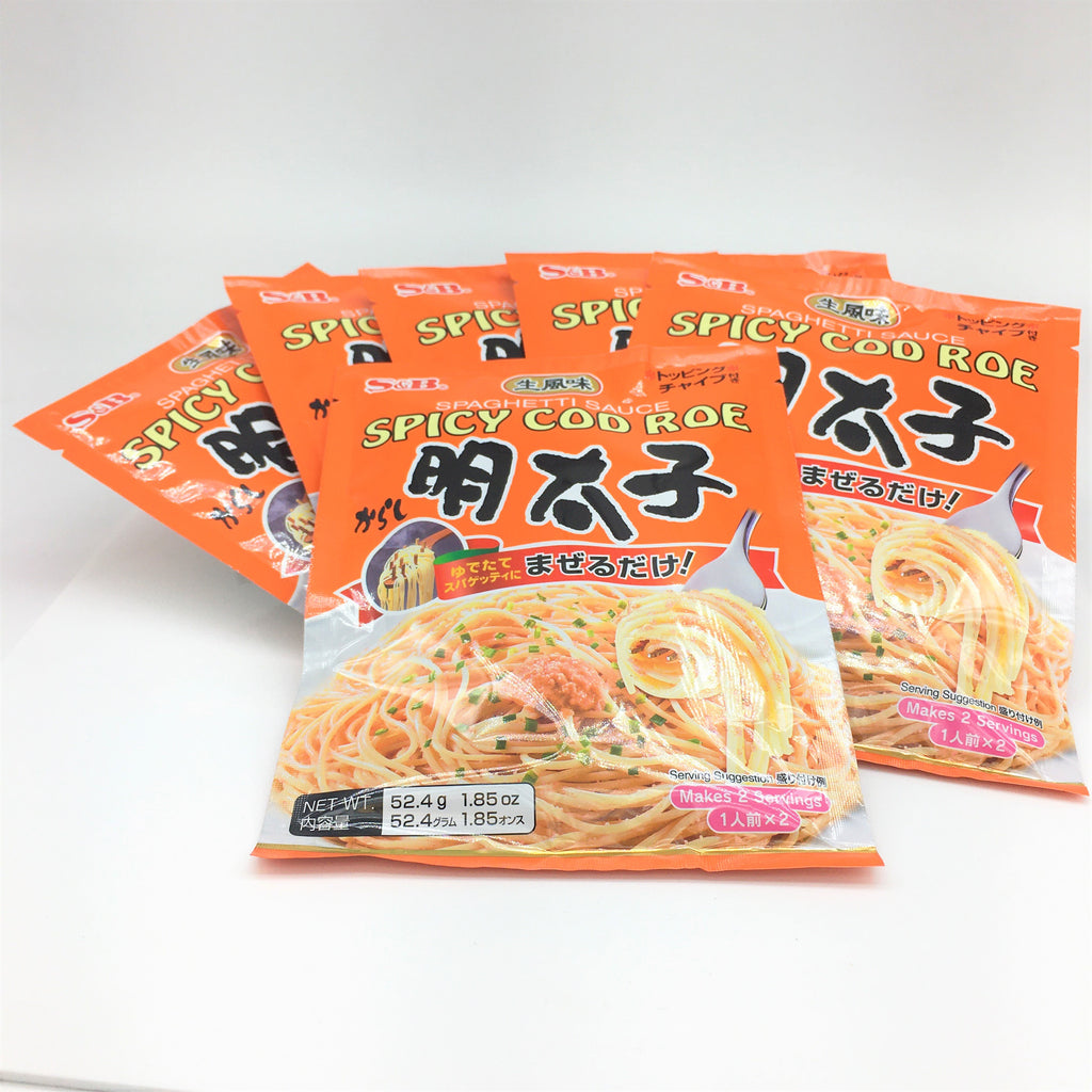 S&B Spaghetti Sauce Spicy Cod Roe- Tarako 46.4 g X6 packs