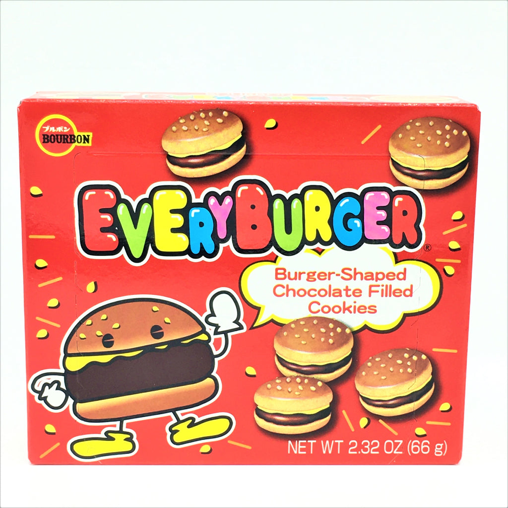 Bourbon Every Burger-Shaped Chocolate Filled Cookies From Japan 2.32 oz