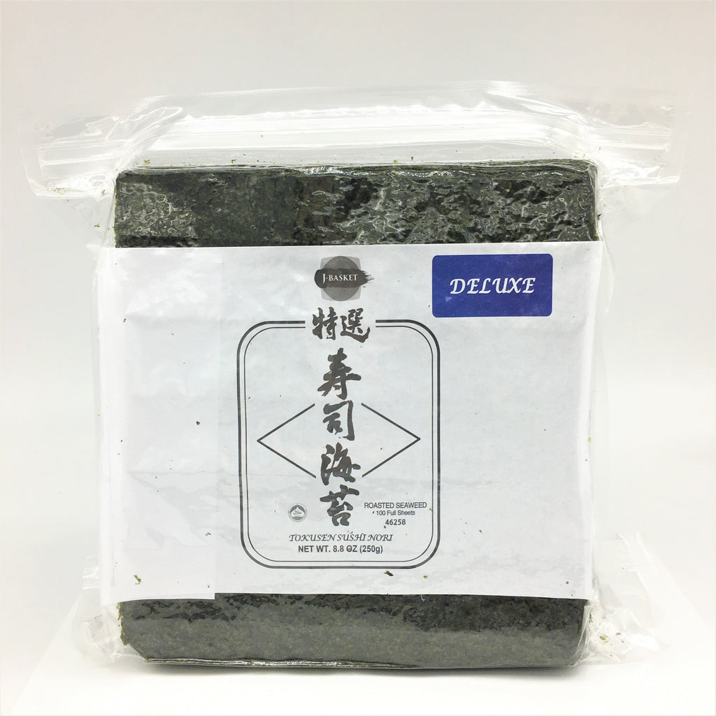 J-Basket Deluxe Sushi Nori Roasted Seaweed 100 Full Sheets 8.8oz /250g