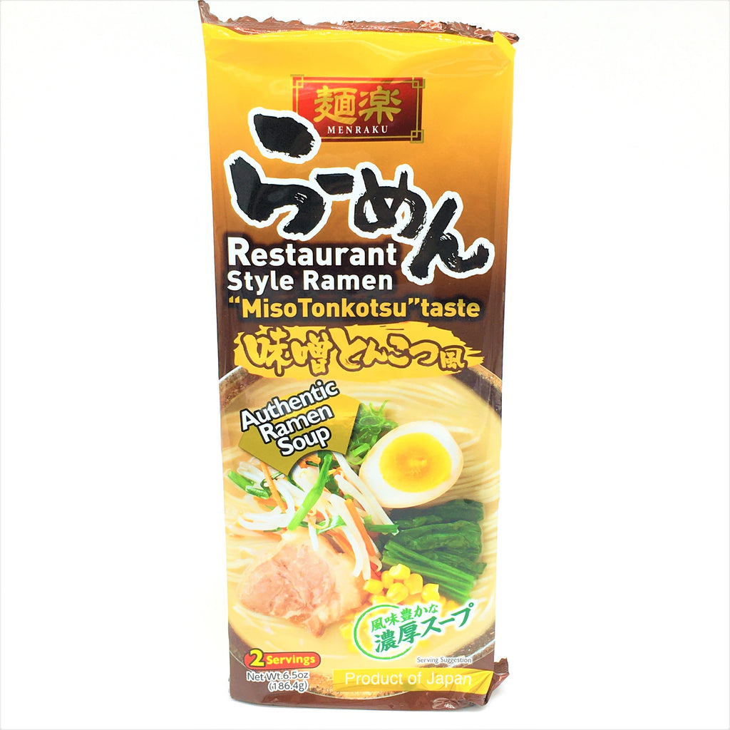 Menraku Japanese Restaurant Style Ramen -Miso Tonkotsu Taste 2 Servings 6.5oz