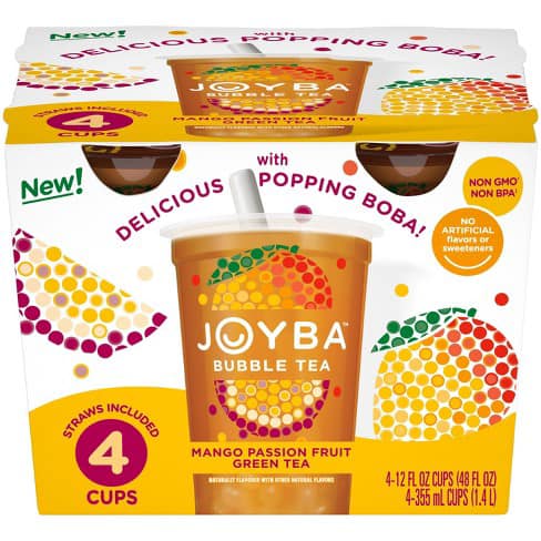 Joyba Bubble Tea Mango Passion Fruit Green Tea 4Cup