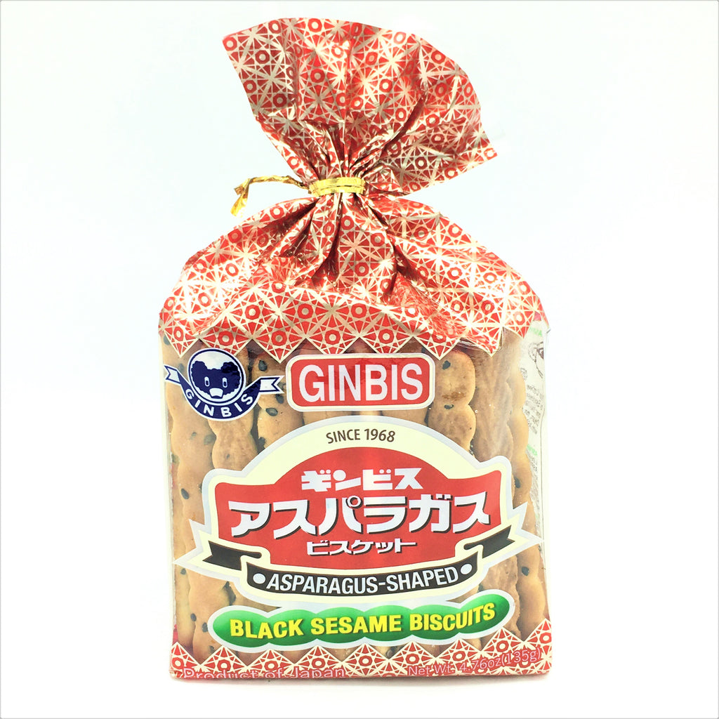 Ginbis Asparagus-Shaped Black Sesame Biscuits ,135g