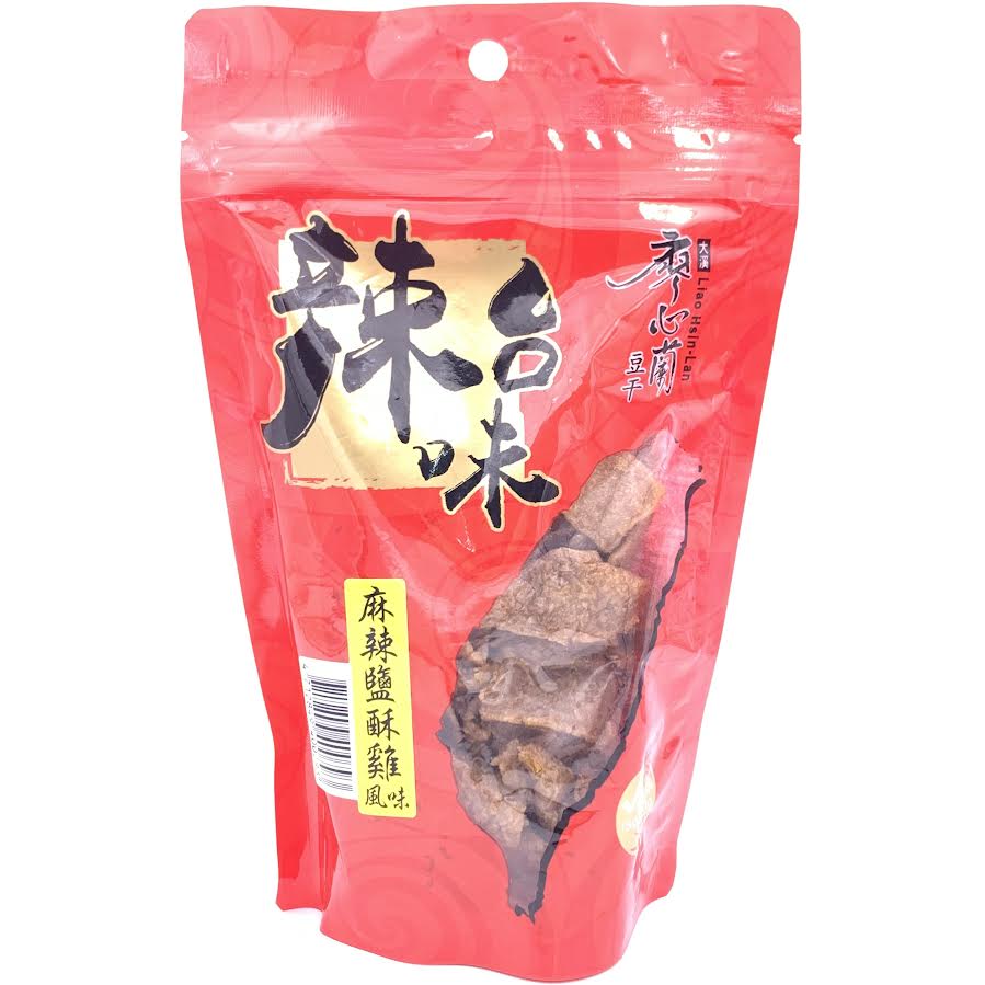 Taiwanese Spicy Popcorn Chicken Flavor Dried Tofu 300g廖心蘭麻辣鹽酥雞風味台味豆干