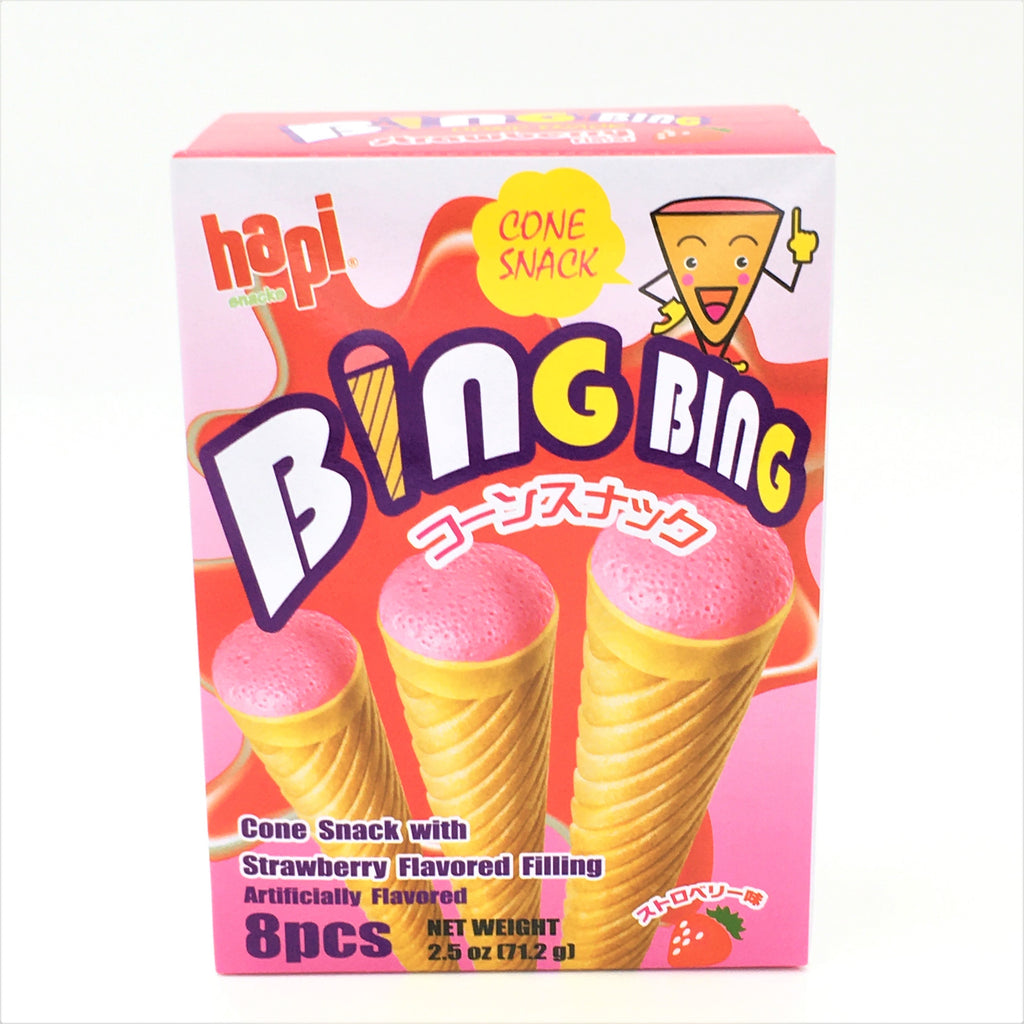 Hapi Bing Bing Cone Snack-Strawberry 2.5oz/ 71.2g (8pcs)