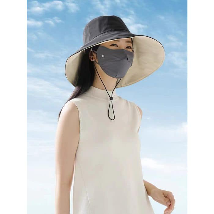 Needs Labo UV Cut Protection From Ultraviolet Rays Hat 15cm UPF50+(BlackxBeige)雙面可戴時尚防晒帽